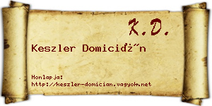 Keszler Domicián névjegykártya